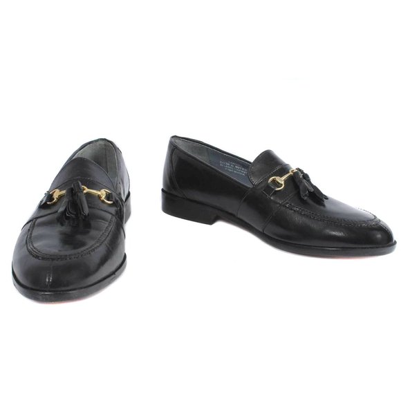 STACY ADAMS Black Leather Horsebit Tassel Loafers Size Men’s 9M - Picture 2 of 7